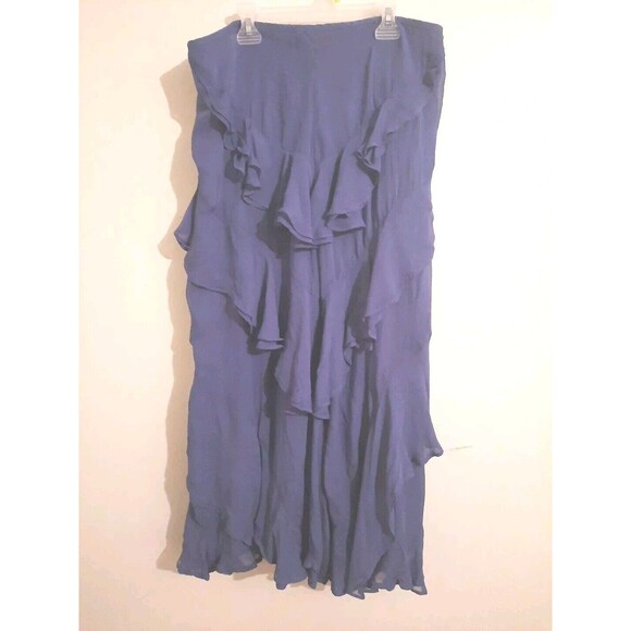 Anthropologie Purple Ruffle Tiered Maxi Skirt – Size 16 – NWT, Zip Closure - Picture 1 of 4
